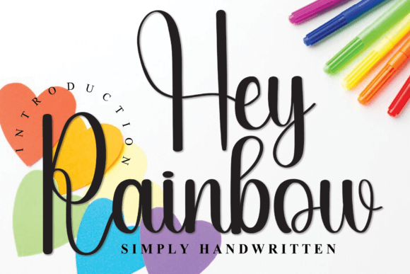 Discover the Charming Hey Rainbow Handwritten Typeface